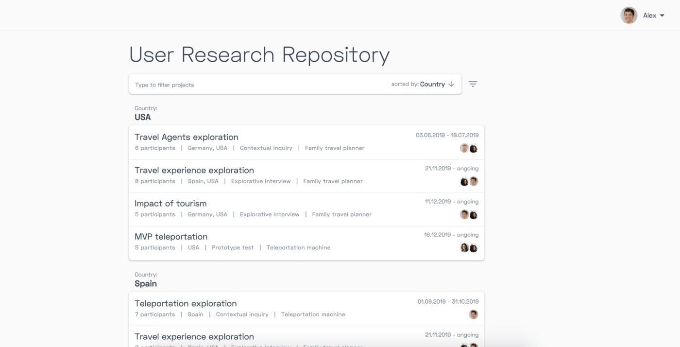 Screenshot of the Condens Stakeholder Repository