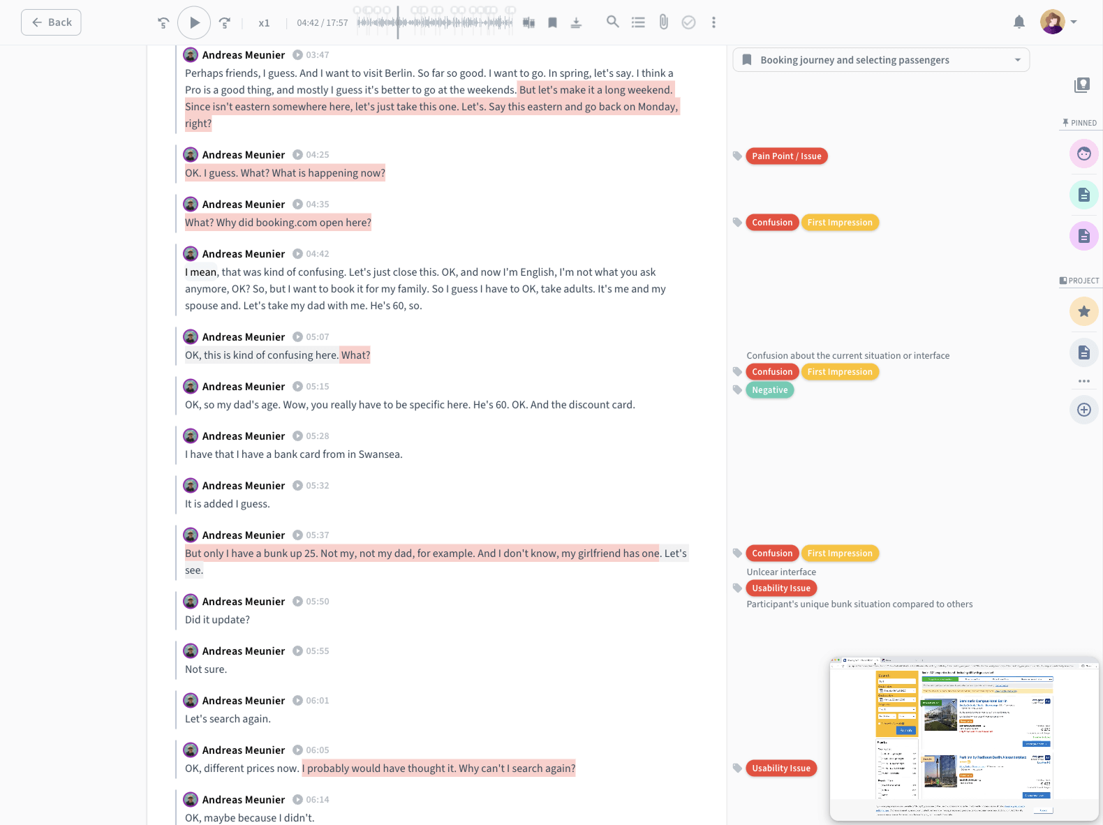 Screenshot showing how to tag data in condens