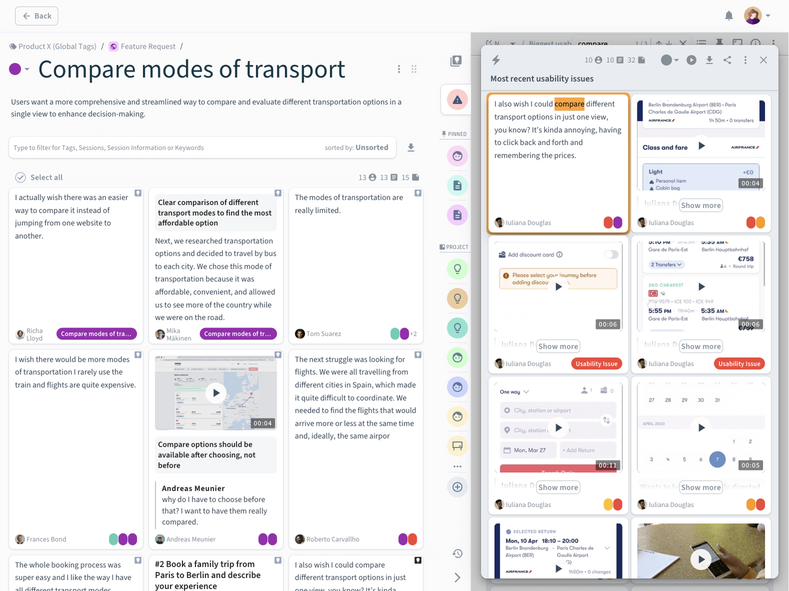 Screenshot showing the search capabilities in Condens